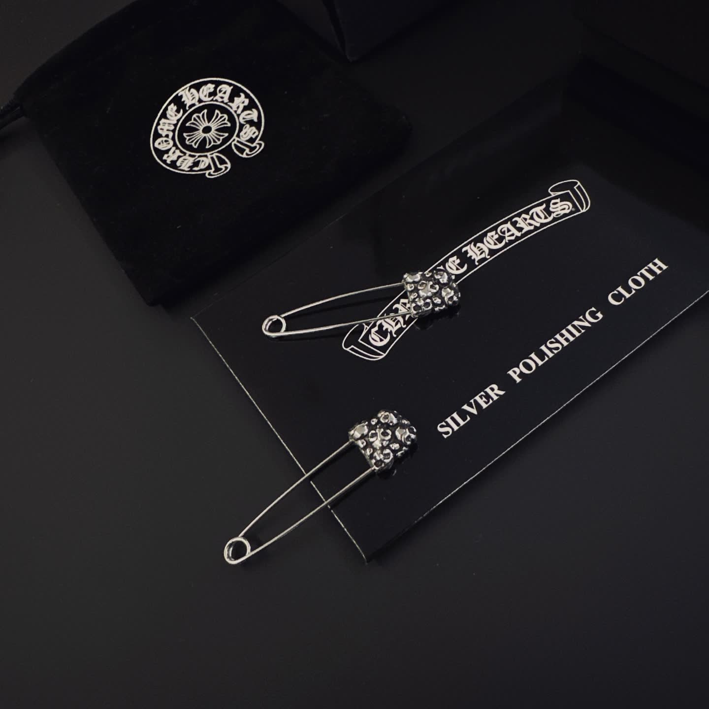 Chrome Hearts Chrom Hearts Silver Safety Pin Earrings
